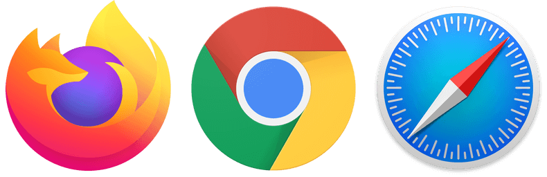 Firefox, Chrome, Safari